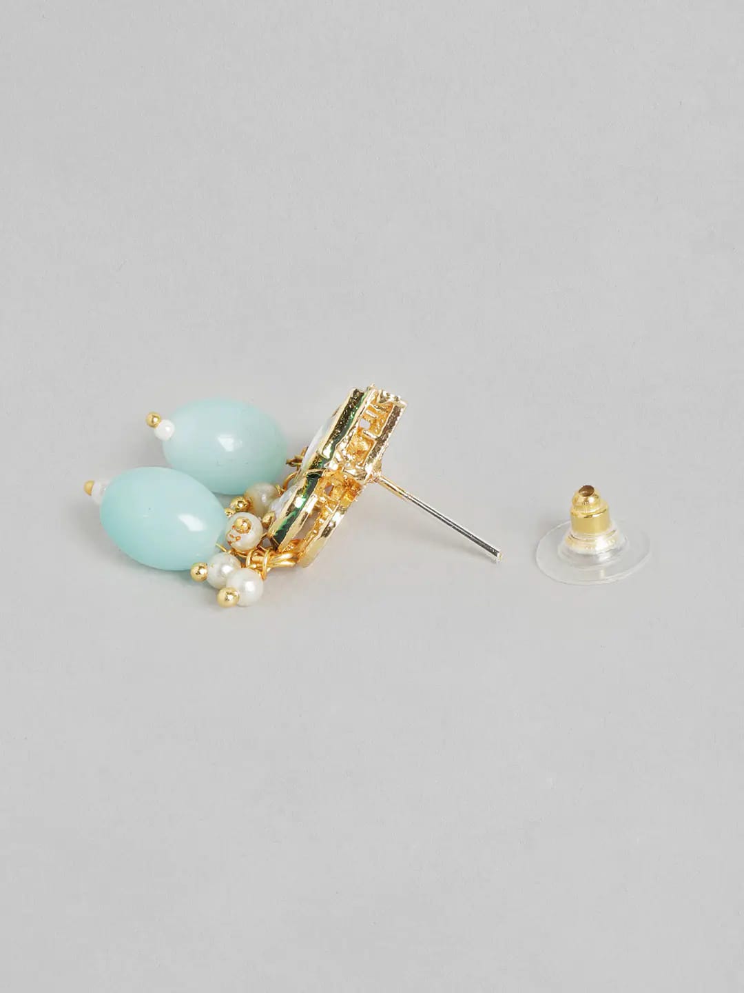 Elegant Kundan Necklace With Earrings - Image 5