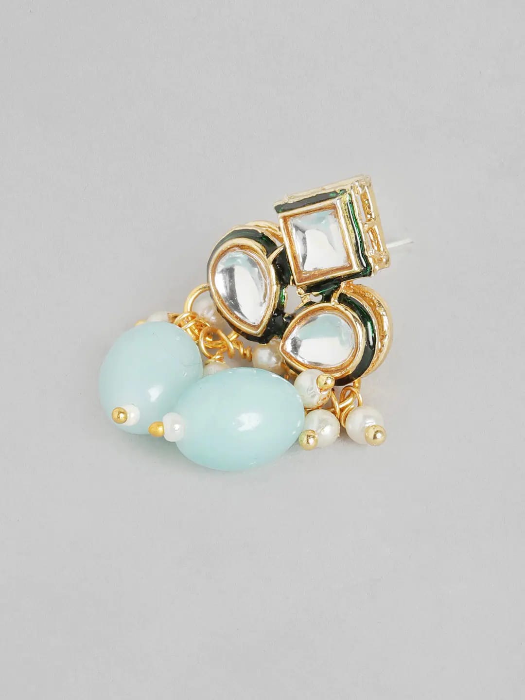 Elegant Kundan Necklace With Earrings - Image 4