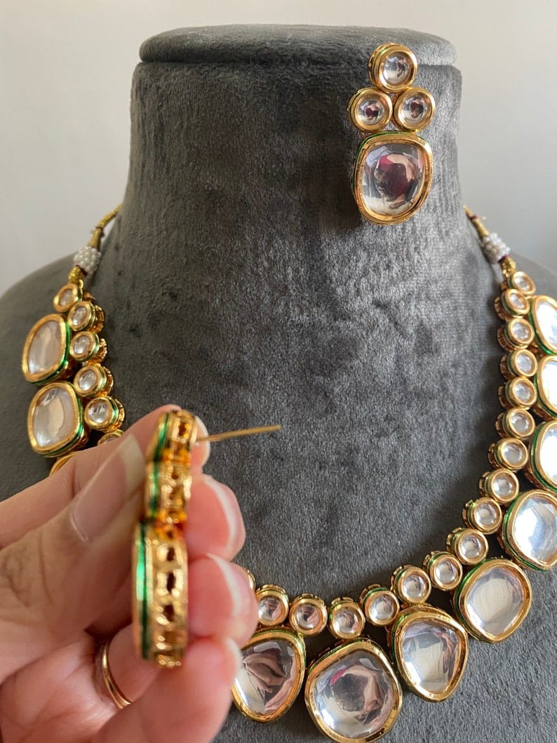 Kundan Choker Necklace Set - Image 3