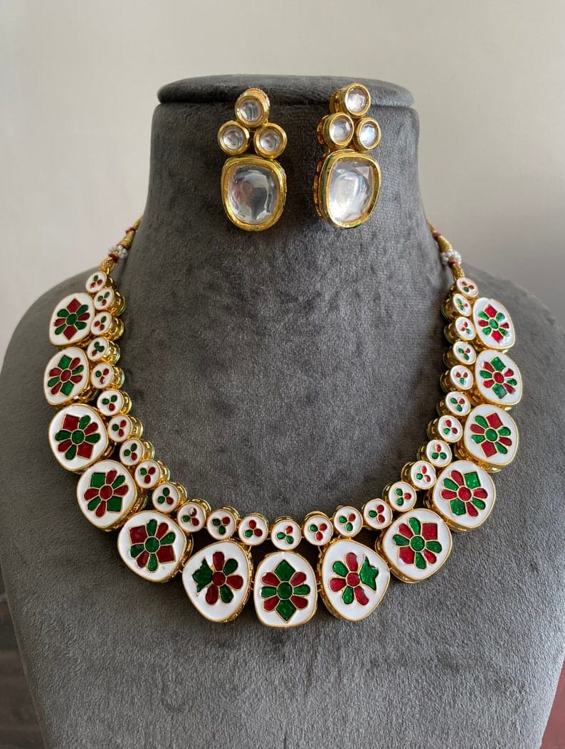 Kundan Choker Necklace Set - Image 2
