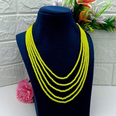 Long Yellow Crystal Necklace
