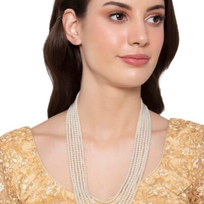 Pearls Gold Tone Fusion Wear Layered Pearls Necklace