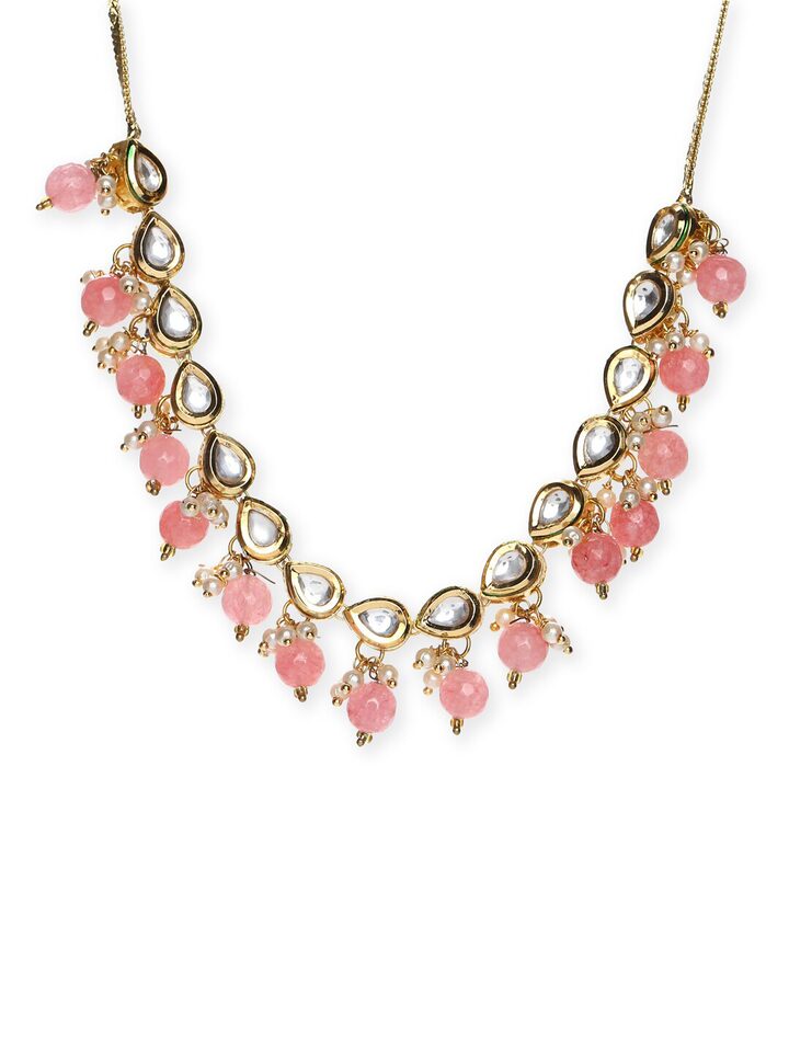 22kt Gold Plated Kundan Necklace Set - Image 4