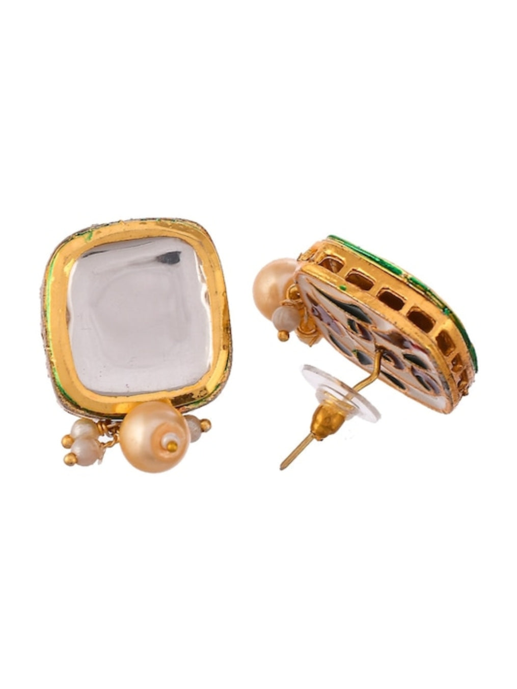 22kt Gold Plated Kundan Necklace Set - Image 5