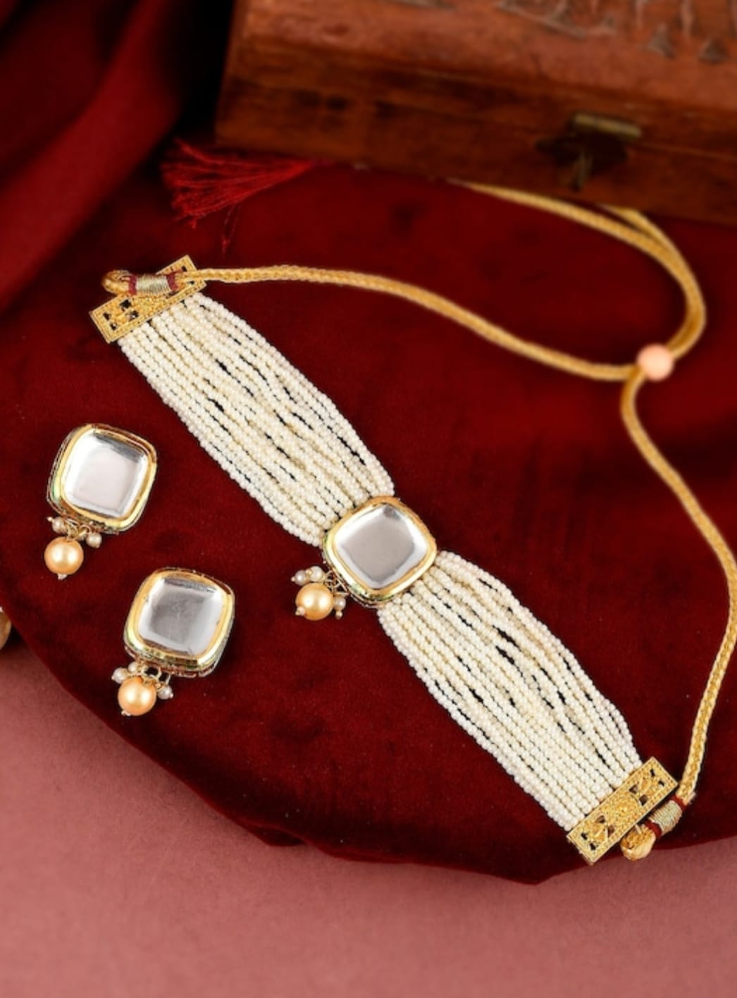 22kt Gold Plated Kundan Necklace Set