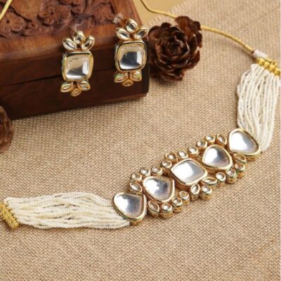 Gold Plated Kundan Necklace Set