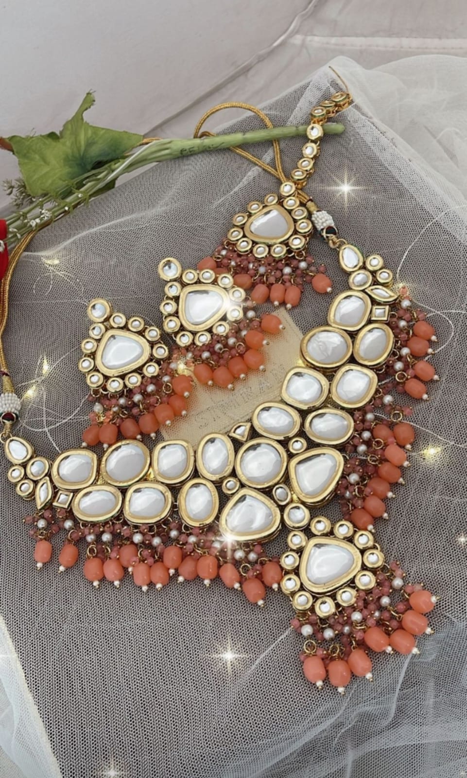 Beautiful Sabyasachi wedding Choker necklace Set - Image 3