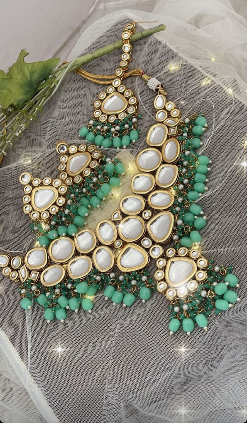 Beautiful Sabyasachi wedding Choker necklace Set - Image 4