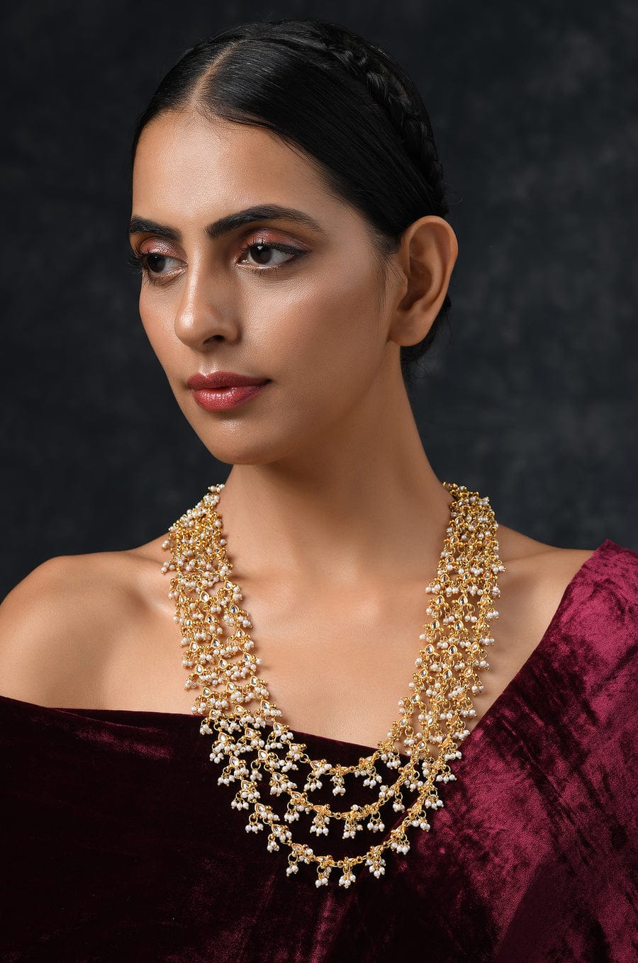 Long Pearl Necklace Set - Image 2