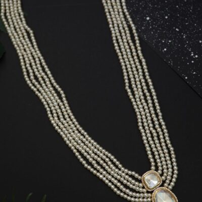 Victorian Uncut Polki Faux Diamond Necklace set