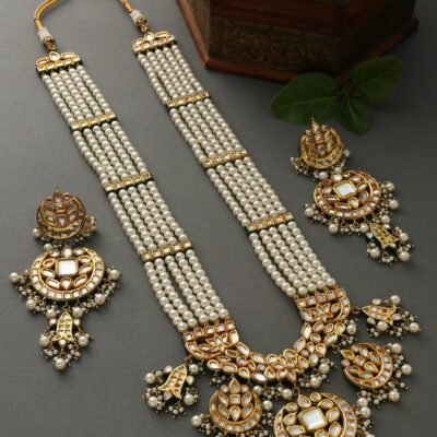 New Handmade Long Kundan gold necklace long necklace