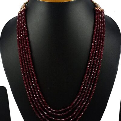 Maroon Onyx Necklace Set