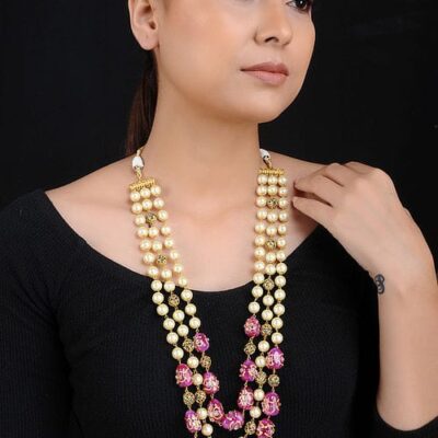 Rani haar mala set long necklace set jadau jarau hyderabadi nizami jewelry
