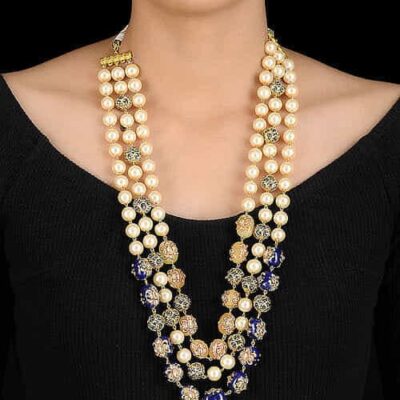 Rani haar mala set long necklace set jadau jarau hyderabadi nizami jewelry