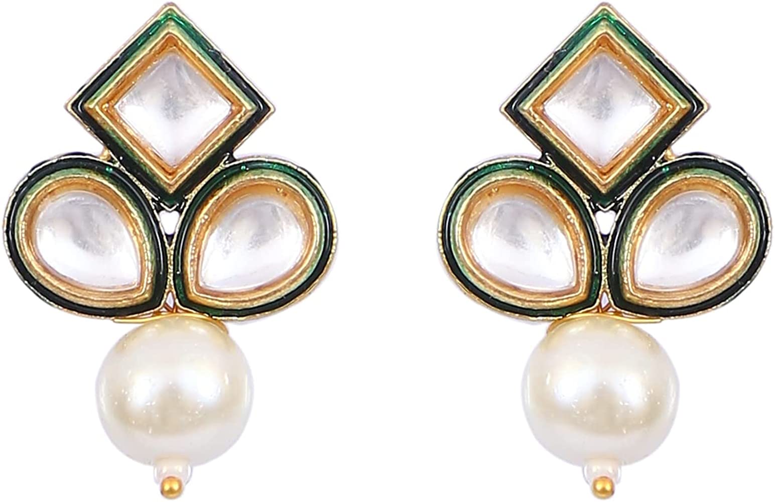 Crystal Beaded Kundan Necklace Set - Image 4