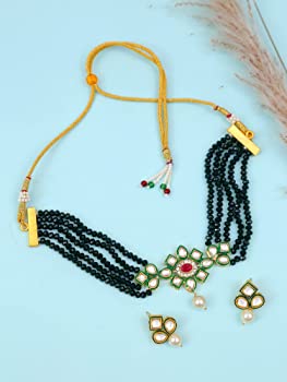 Crystal Beaded Kundan Necklace Set