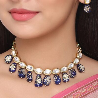 Gold-Plated Kundan-Studded Jewellery Set