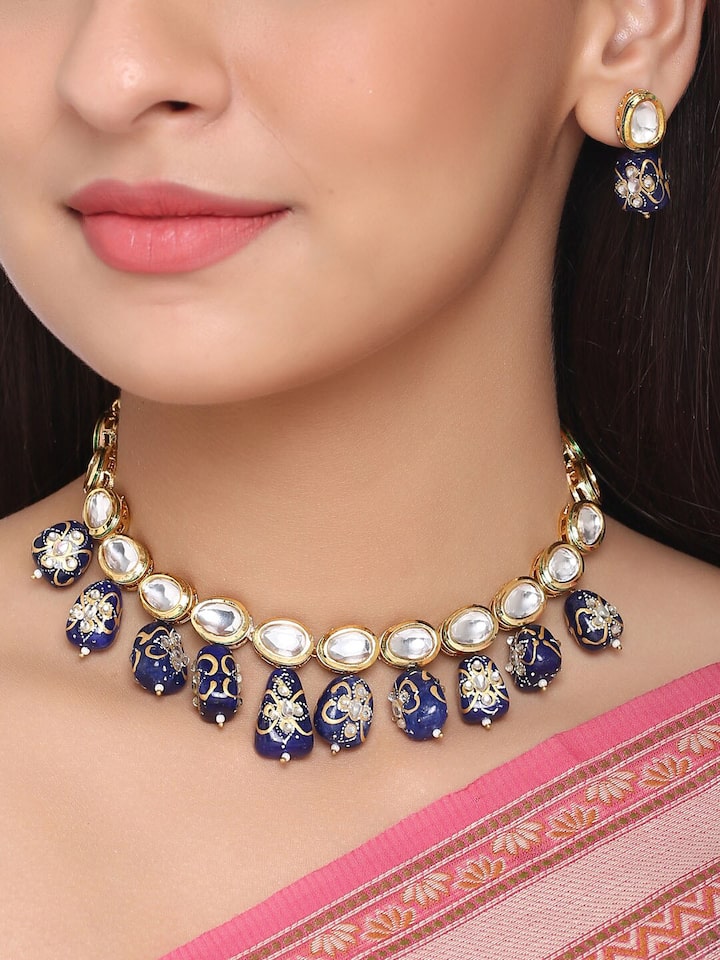 Gold-Plated Kundan-Studded Jewellery Set