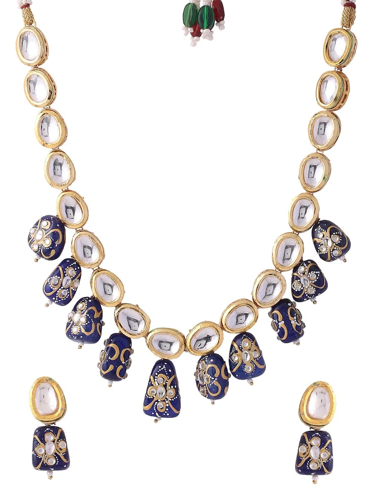 Gold-Plated Kundan-Studded Jewellery Set - Image 4