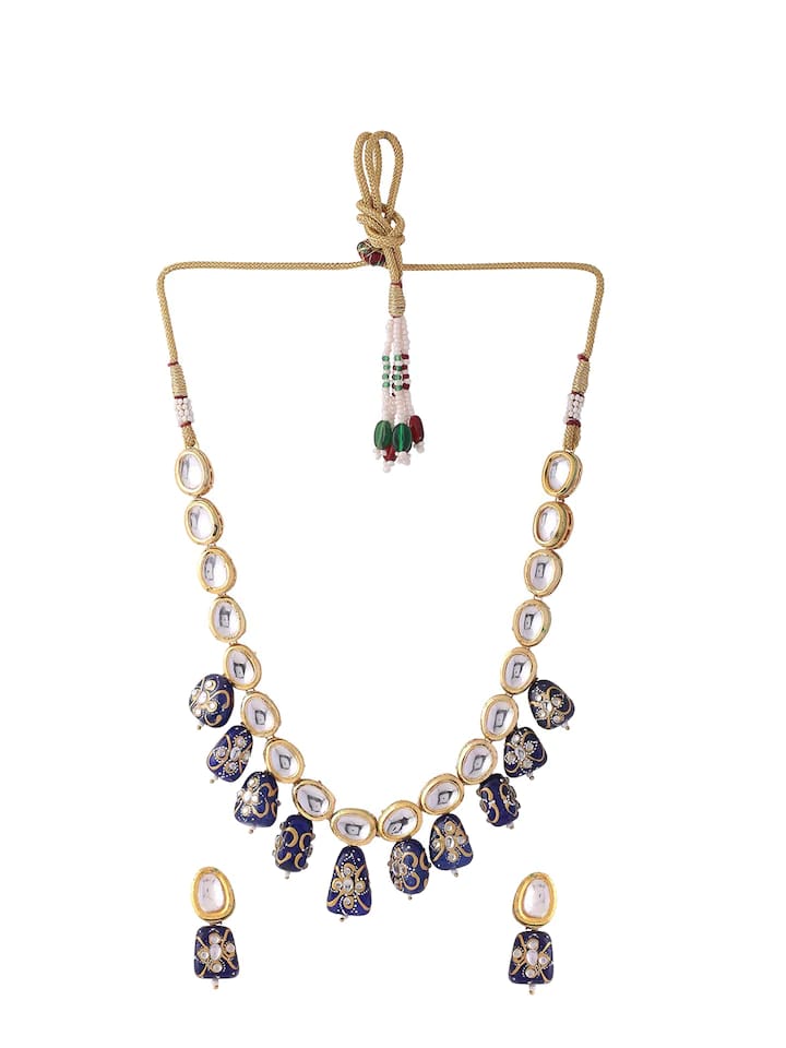 Gold-Plated Kundan-Studded Jewellery Set - Image 3