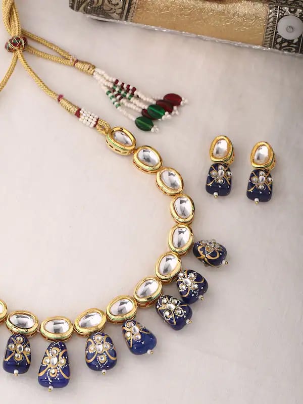 Gold-Plated Kundan-Studded Jewellery Set - Image 2