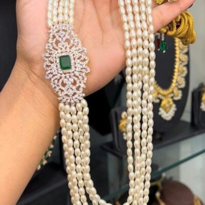 White Ad Long Necklace