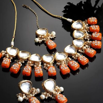 Gold-Plated Kundan-Studded Jewellery Set