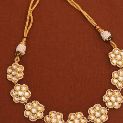 Gold Plated Kundan Beaded Necklace