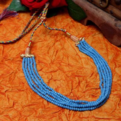 Beaded Layered Necklace Blue