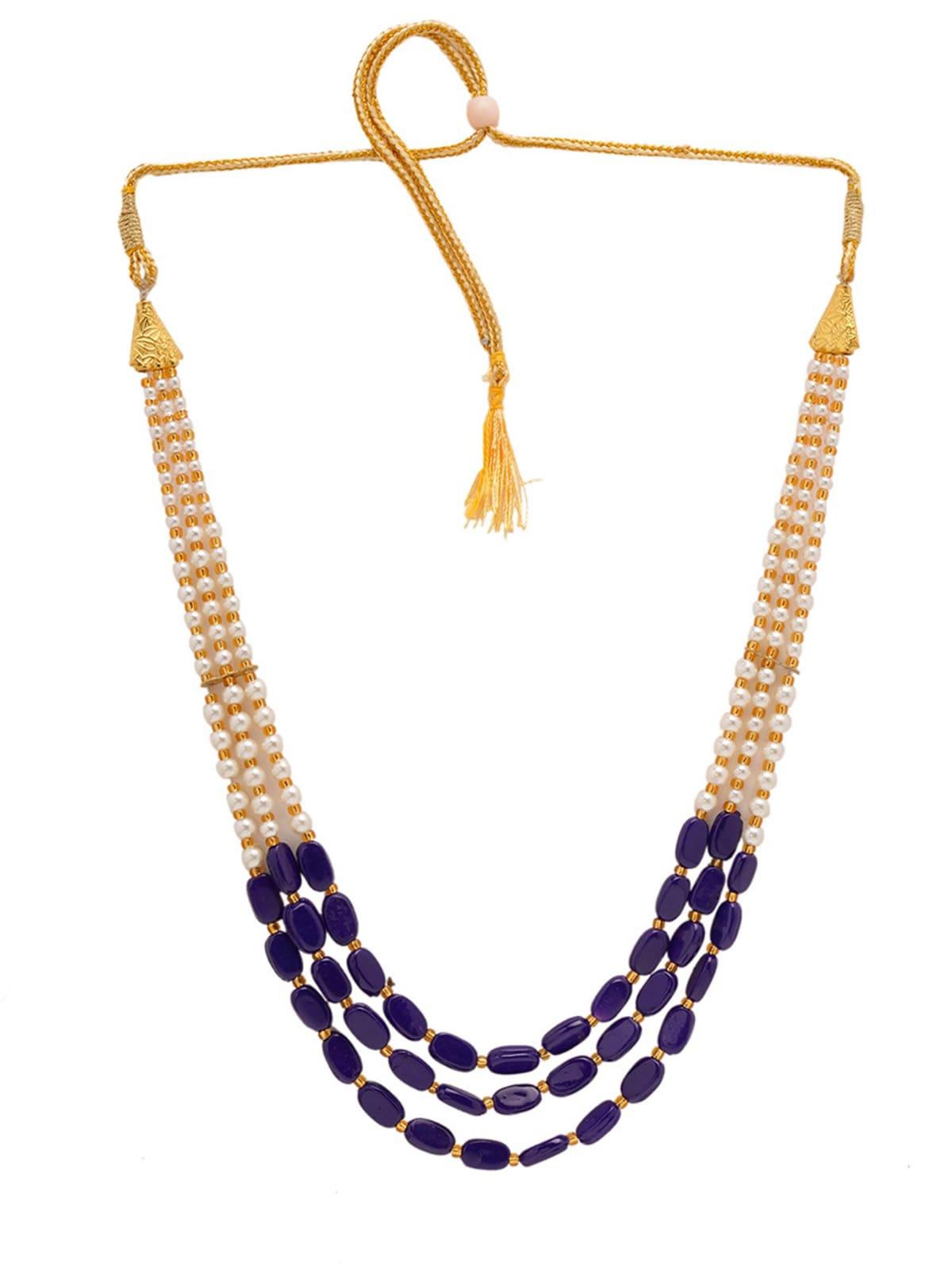 Beaded Layered Necklace Blue - Image 3