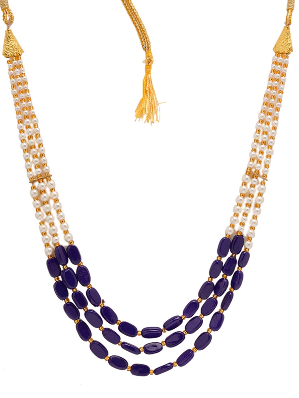 Beaded Layered Necklace Blue - Image 4