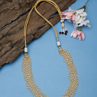 White Gold-Plated Pearl Necklace