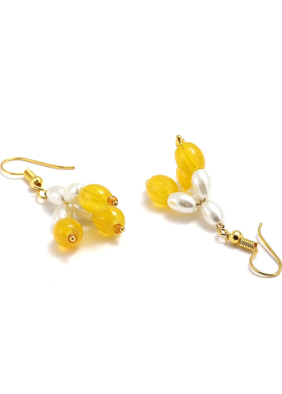 Gold-Plated Quartz & Pearls Beaded Brass Jewellery Set - Image 6