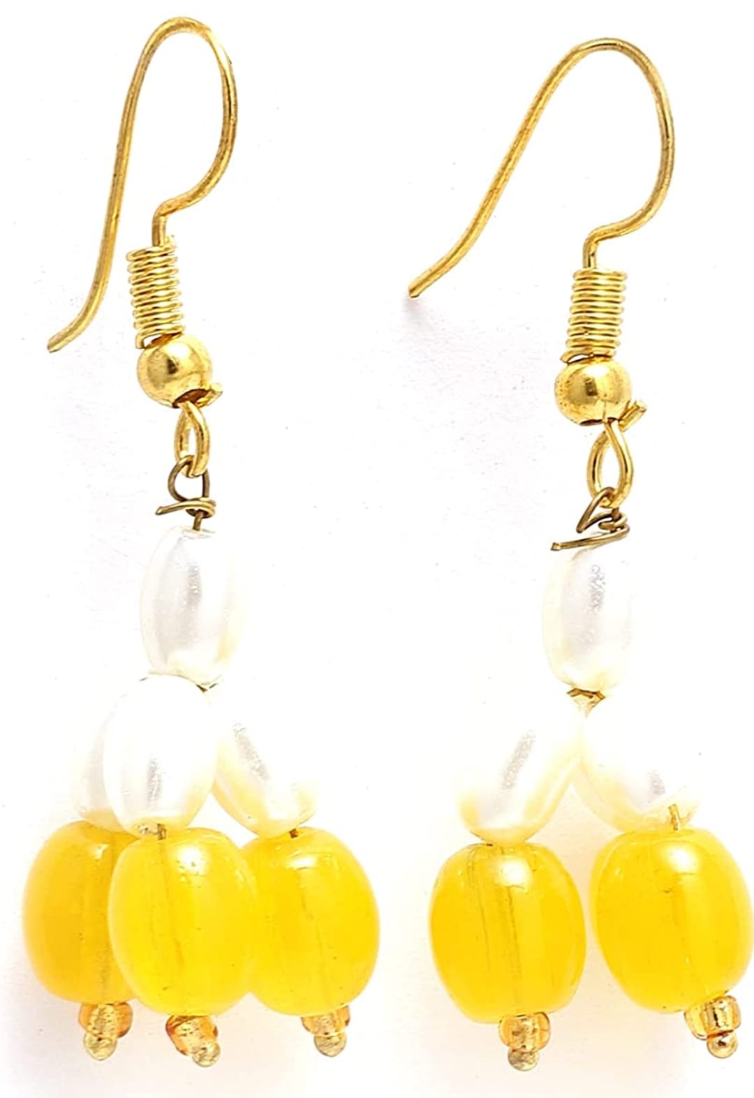 Gold-Plated Quartz & Pearls Beaded Brass Jewellery Set - Image 7