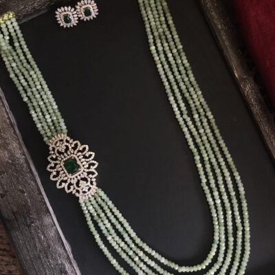 Ad Necklace Set With Onyx Beads