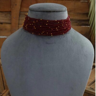 Gold Plated Red Hydro Stones Choker