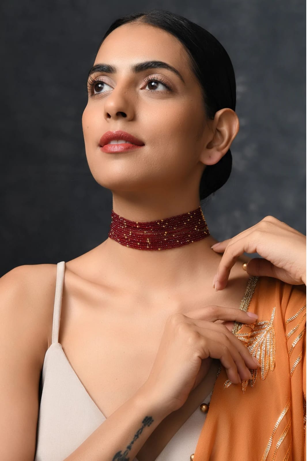 Gold Plated Red Hydro Stones Choker - Image 3