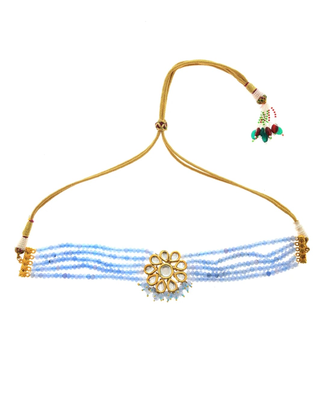 Gold Plated Kundan Choker Necklace - Image 4