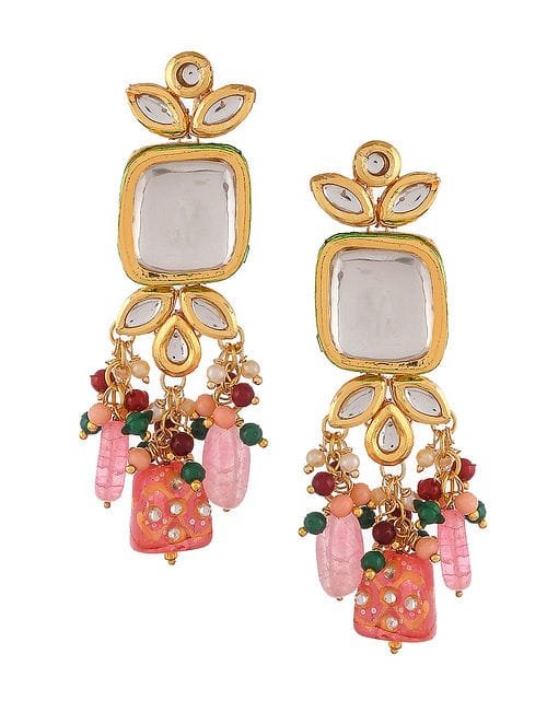 Jadau Kundan Necklace & Earrings Set - Image 5