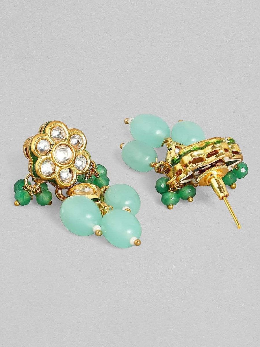 Jadau Kundan Necklace & Earrings Set - Image 4
