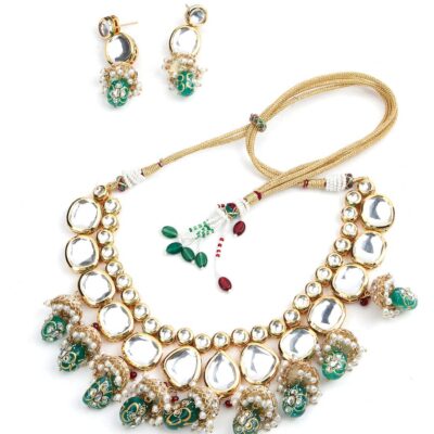 Gold Plated Elegant kundan Necklace set