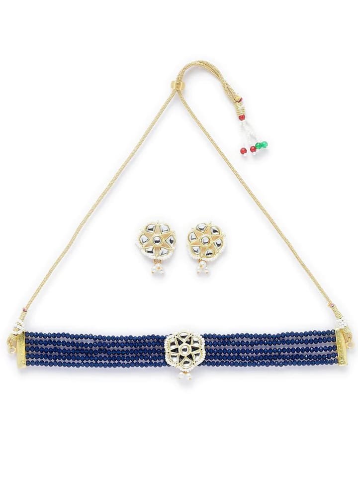 Gold Plated Elegant kundan Necklace set - Image 2