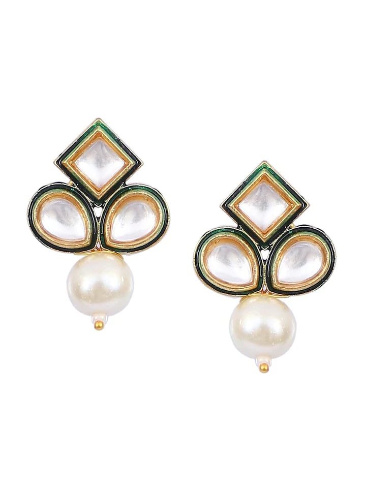 Gold Plated Elegant kundan Necklace set - Image 4