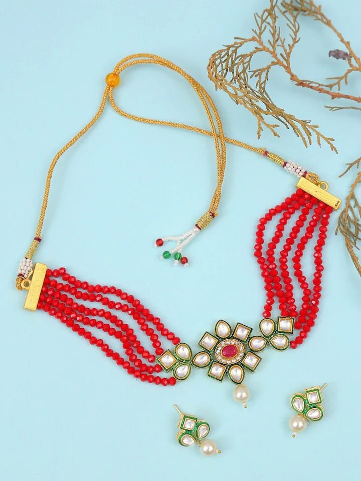 Gold Plated Elegant kundan Necklace set