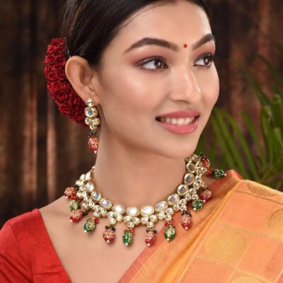Meenakari Jadau Kundan Kundan Bridal Choker set