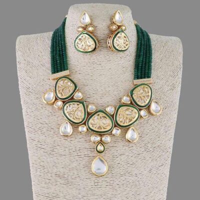 Beautiful Meenakari Long Kundan Necklace