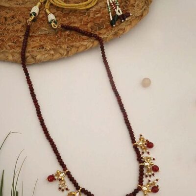 Single Layer Maroon Onyx Necklace