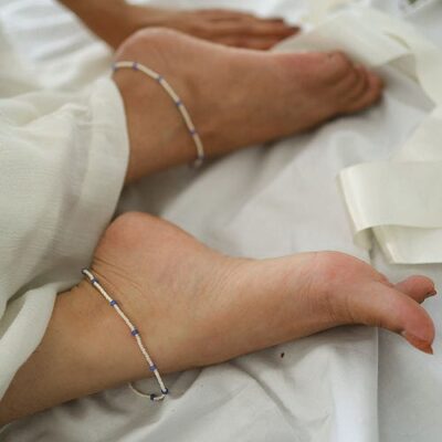 Gold-Plated & White Peral Set Of 2 Anklets