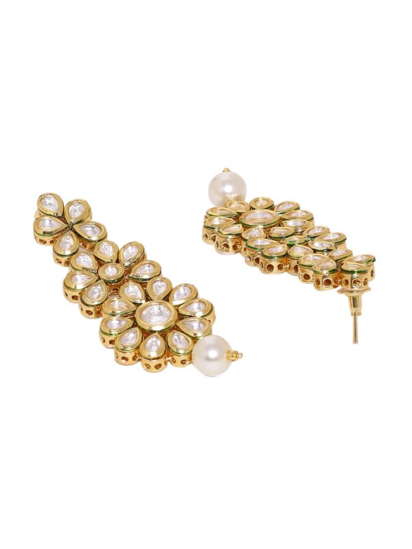 Gold Plated Handcrafted Kundan Earring - Image 3