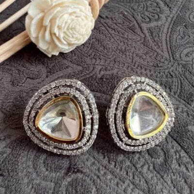 Silver Push Back Alloy Earrings